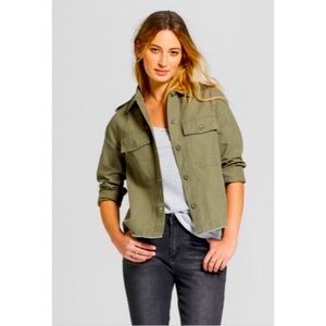 Green military jacket